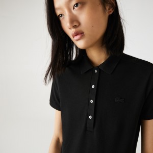 Camisa Polo Lacoste Feminino Pretas Stretch Cotton Piqué SU2-02770M2