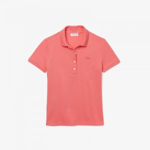 Camisa Polo Lacoste Feminino Rosa Stretch Cotton Piqué DK7-36493S2