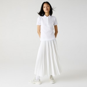 Camisa Polo Lacoste Feminino Branco Stretch Cotton Piqué HA2-80428G9
