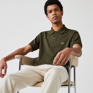 Camisas Lacoste Masculino Caqui Verdes Classic Fit L.12.12 Polo OX0-37933S6