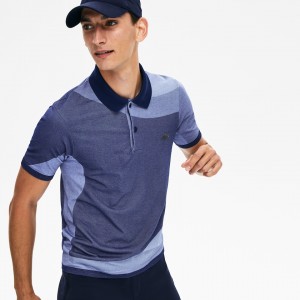 Camisas Lacoste Masculino Azul Marinho Azuis Roxo Motion Ergonomic Polo YZ0-91519R7