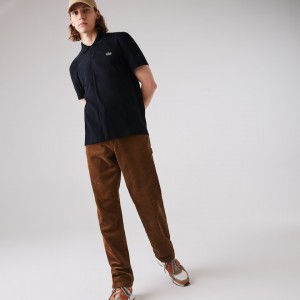 Camisas Lacoste Masculino Azul Marinho Azuis Regular Fit Colourblock Stretch Piqué Polo FS9-99119I2