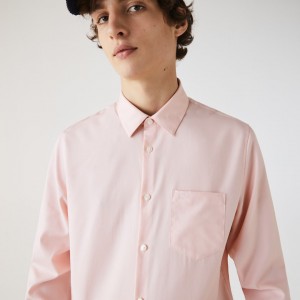 Camisas Lacoste Masculino Luz Rosa Regular Fit Cotton Poplin BY9-22042W6