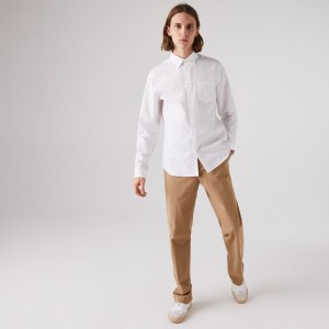 Camisas Lacoste Masculino Branco Regular Fit Cotton Poplin GR1-35963V0
