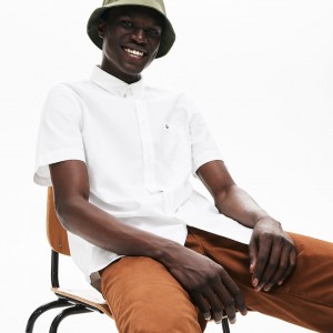 Camisas Lacoste Masculino Branco Regular Fit Oxford Cotton LA1-79957C4