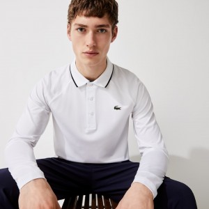 Camisas Lacoste Masculino Branco Azul Marinho Azuis SPORT Breathable Golf Polo CT9-12331J6