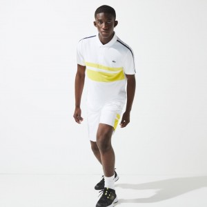 Camisas Lacoste Masculino Branco Amarelas Azul Marinho Azuis SPORT Breathable Piqué Tennis Polo NT9-30993N9
