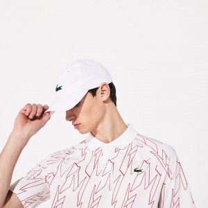 Camisas Lacoste Masculino Branco Vermelhas SPORT French Open Ultra Lightweight Stretch Polo IO8-46274H3