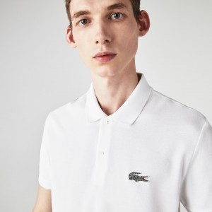 Camisas Lacoste Masculino Branco x National Geographic Regular Fit Organic Cotton Polo HQ9-39423L1