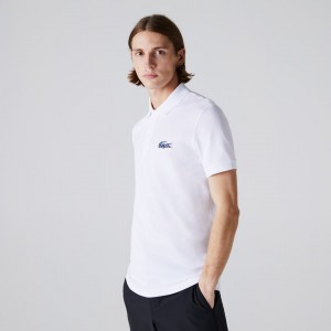 Camisas Lacoste Masculino Branco x National Geographic Regular Fit Organic Cotton Polo CO9-84018M7