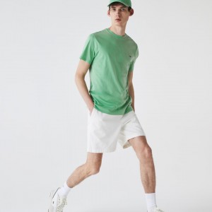 Camiseta Lacoste Masculino Verdes Crew Neck Pima Cotton Jersey DA2-57355D0