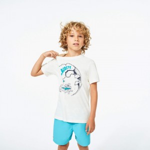 Camiseta Lacoste Criança Branco Verdes Graphic Printed CL0-53315B5