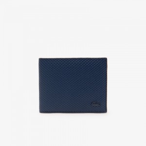 Carteiras Lacoste Masculino Azul Marinho Chantaco Piqué Leather 3 Card DM1-35183U0