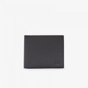 Carteiras Lacoste Masculino Pretas Chantaco Piqué Leather 8 Card BG7-08200O0