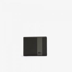 Carteiras Lacoste Masculino Verde Oliva Chantaco Small Graphic Piqué Leather RT5-37493U6