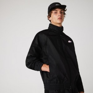 Casacos Lacoste Masculino Pretas CONCEPTS Collaboration Lightweight Zip-Up BP1-83198K7