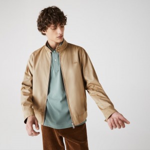 Casacos Lacoste Masculino Bege Lightweight Cotton Zip NN7-41804B4