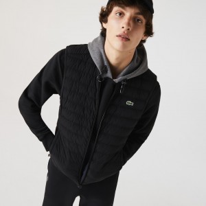 Casacos Lacoste Masculino Pretas Lightweight Foldable Water-Resistant Puffer WR3-19751J0