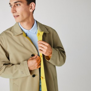 Casacos Lacoste Masculino Bege Amarelas Lightweight Water-Resistant Reversible Twill PX0-06710K4