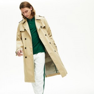 Casacos Lacoste Masculino Bege Long Belted Cotton Trench ES5-29932L9
