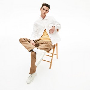 Casacos Lacoste Masculino Branco Multi-Pocket Denim LQ1-91599R1