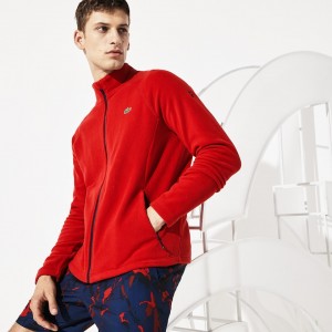 Casacos Lacoste Masculino Vermelhas Azul Marinho Azuis SPORT Novak Djokovic Tech Fleece MH2-40424L7