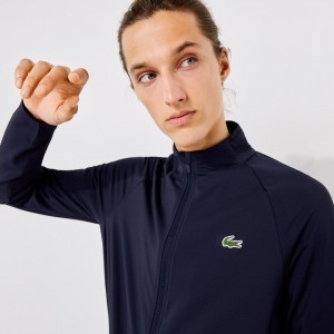 Casacos Lacoste Masculino Azul Marinho Azuis SPORT Stretch Ergonomic Zippered Golf EG3-03250N5