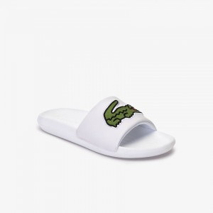 Chinelos Lacoste Masculino Branco Verdes Croco Synthetic RL1-00300Z0