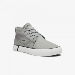 Chukkas Sapatos Lacoste Masculino Cinzentas Gripshot Mid Canvas and Leather RW2-62516C9