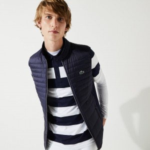Colete De Golfe Lacoste Masculino Azul Marinho Azuis SPORT Lightweight Water-Resistant Quilted EV2-85738L6