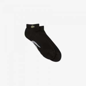 Meias Lacoste Masculino Pretas Cinzentas SPORT Printed Crocodile Low-Cut Cotton YF4-40364U1