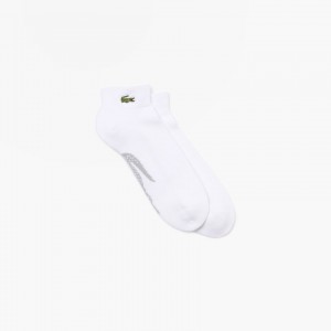 Meias Lacoste Masculino Branco Cinzentas SPORT Printed Crocodile Low-Cut Cotton RE7-70657T7