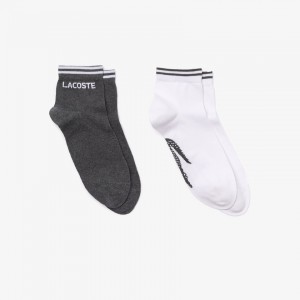 Meias Lacoste Masculino Cinzentas Branco Two-Pack Of SPORT Cotton CY6-51285W6