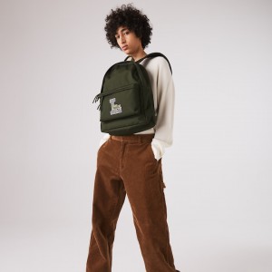 Mochilas Lacoste Masculino Verde Oliva Neocroc L Patch Canvas BC3-93719J3