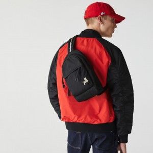 Mochilas Lacoste Masculino Pretas Douradas Pocket ON3-89968T2