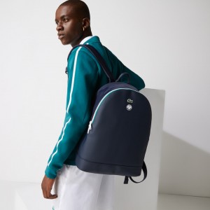 Mochilas Lacoste Masculino Azul Marinho Verdes Roland Garros Nylon OV1-73237U1