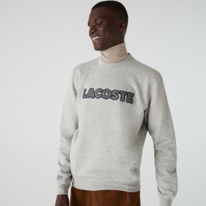 Moletons Lacoste Masculino Cinzentas Crew Neck Flecked Fleece VS6-46534X4