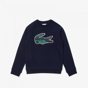 Moletons Lacoste Criança Azul Marinho Azuis Crocodile Graphic Fleece CP3-76867T6