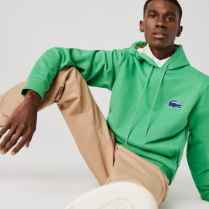 Moletons Lacoste Masculino Verdes Hooded Badge UG2-33643X1