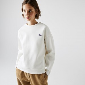 Moletons Lacoste Feminino Branco SPORT Crew Neck Cotton FO0-20142W1