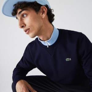 Moletons Lacoste Masculino Azul Marinho Azuis SPORT Crew Neck Fleece QD5-38053P8