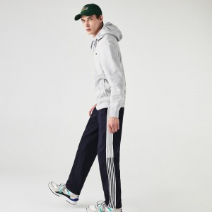 Moletons Lacoste Masculino Cinzentas Luz Cinzentas SPORT Hooded Lightweight Bi-material WG8-05870A2