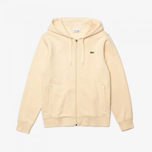 Moletons Lacoste Masculino Bege SPORT Hooded Lightweight Bi-material QD1-60436U0