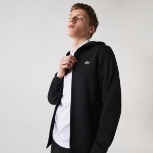 Moletons Lacoste Masculino Pretas SPORT Hooded Lightweight Bi-material AM4-88738O8