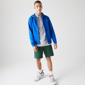 Moletons Lacoste Masculino Azuis SPORT Hooded Lightweight Bi-material VD1-49194X3