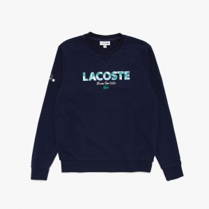 Moletons Lacoste Masculino Azul Marinho Azuis Branco SPORT Miami Open Print Fleece SH2-06740N3