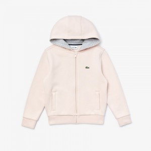 Moletons Lacoste Criança Luz Rosa Cinzentas SPORT Tennis Zippered Fleece UK7-30073Y5