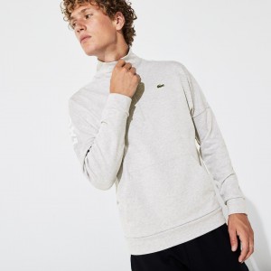 Moletons Lacoste Masculino Cinzentas Azuis SPORT Zip Standup Neck Cotton DV9-59335S4