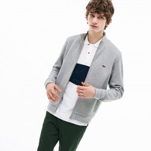 Moletons Lacoste Masculino Cinzentas Zip Fleece DH8-85798V3