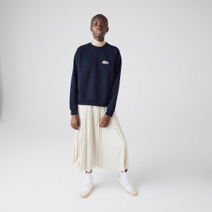 Moletons Lacoste Feminino Azul Marinho Azuis Branco x National Geographic Cotton Fleece KT2-79087Y2